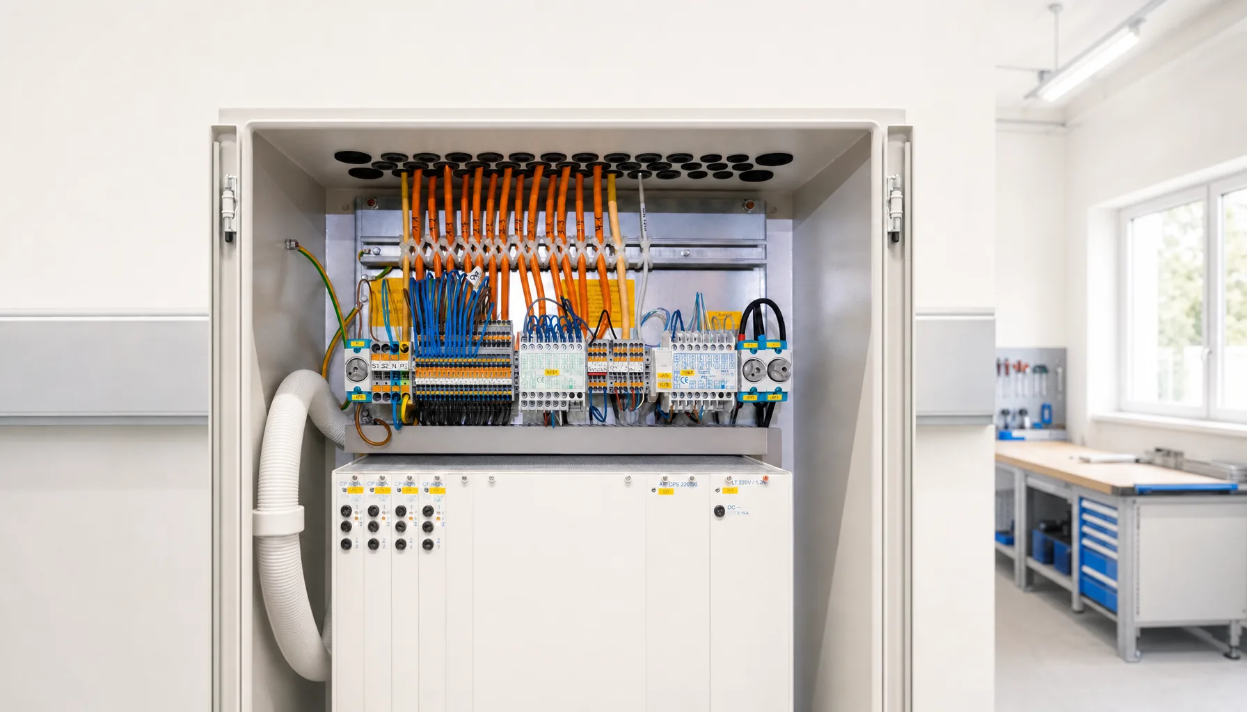 Techniker am Schaltschrank in Zürich
